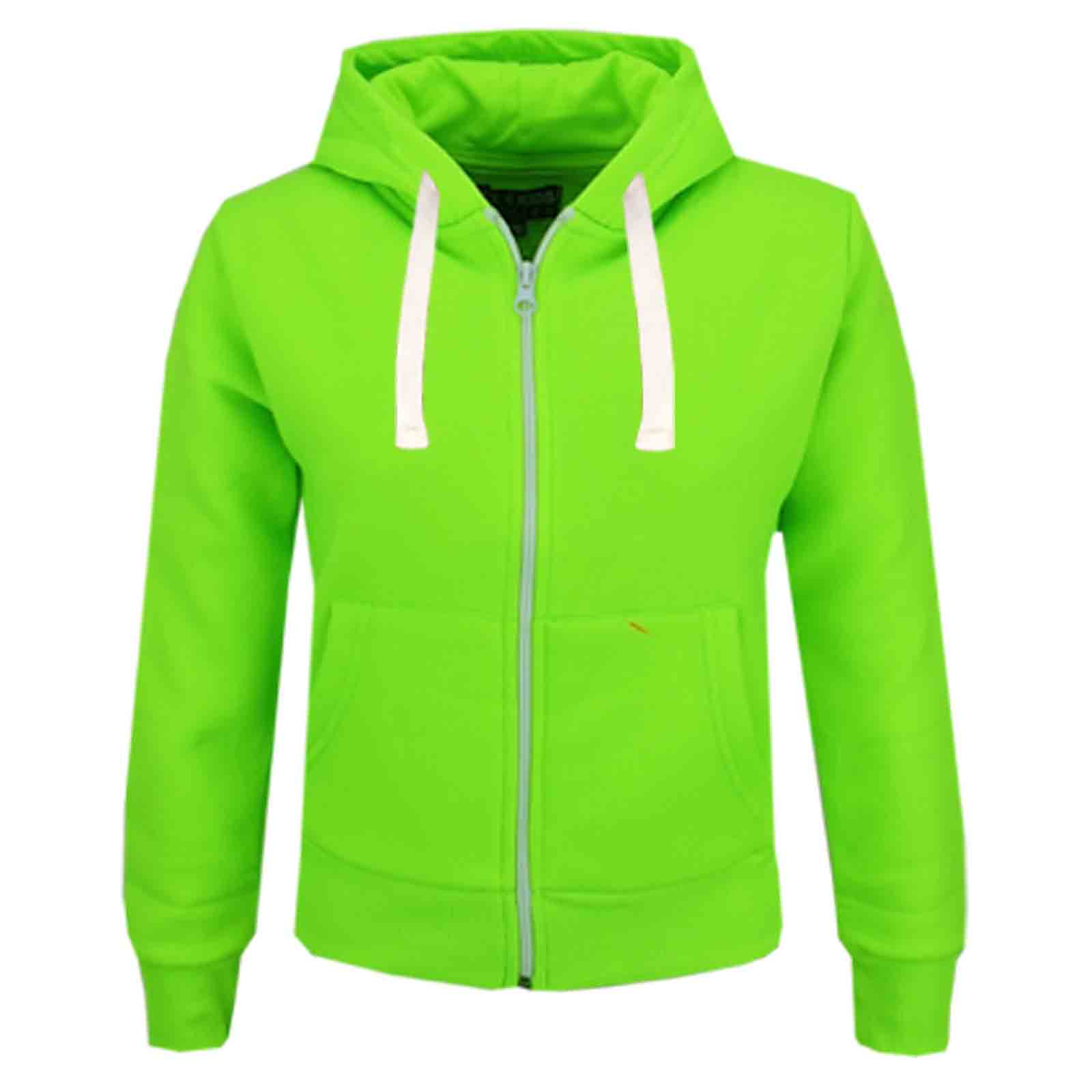 Neon Green Zip Up Hoodie Hardon Clothes